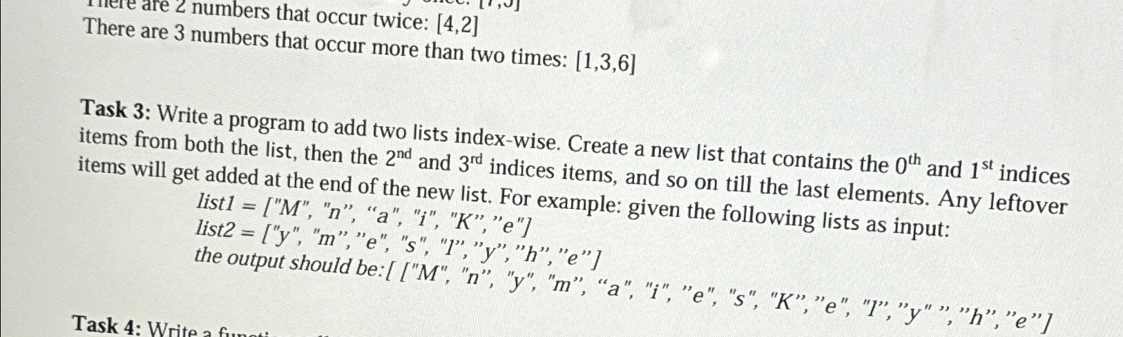  2 numbers that occur twice: [4,2] There are 3 numbers that