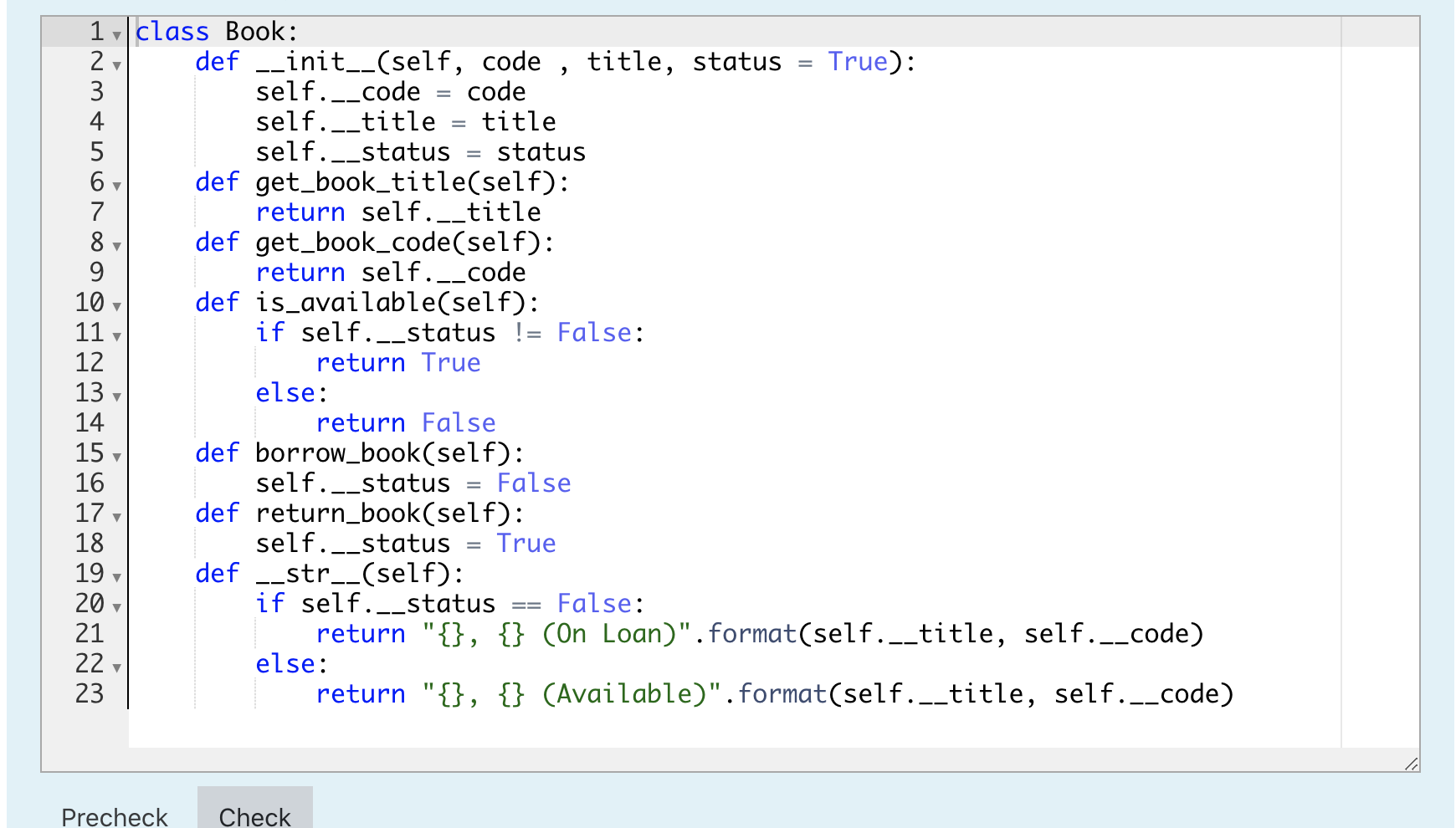 the last screenshot is the book class Starting with your solution to