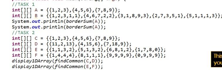 any length and returns the sum of columns and rows as shown