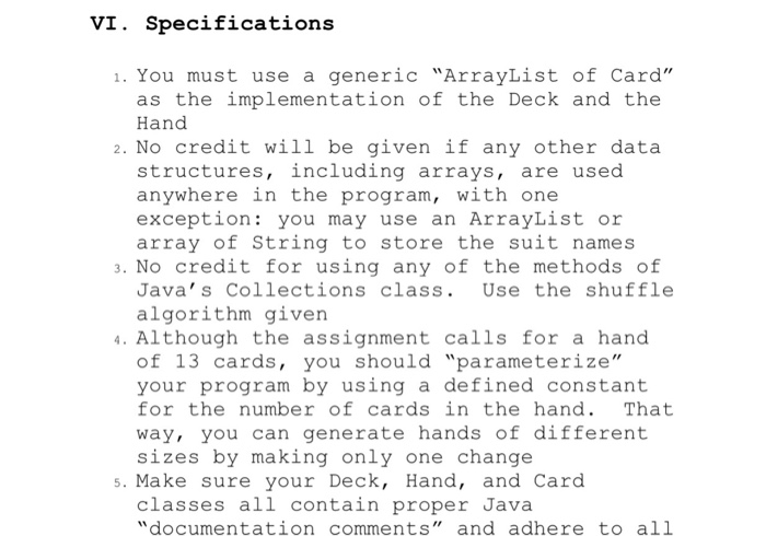 within each suit by face value Assuming that a hand consists of