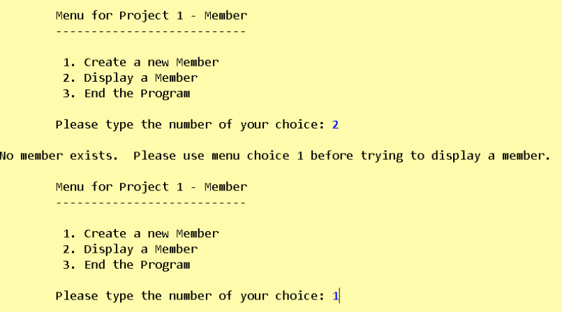 class. The Member class must contain the following attributes: First name, last
