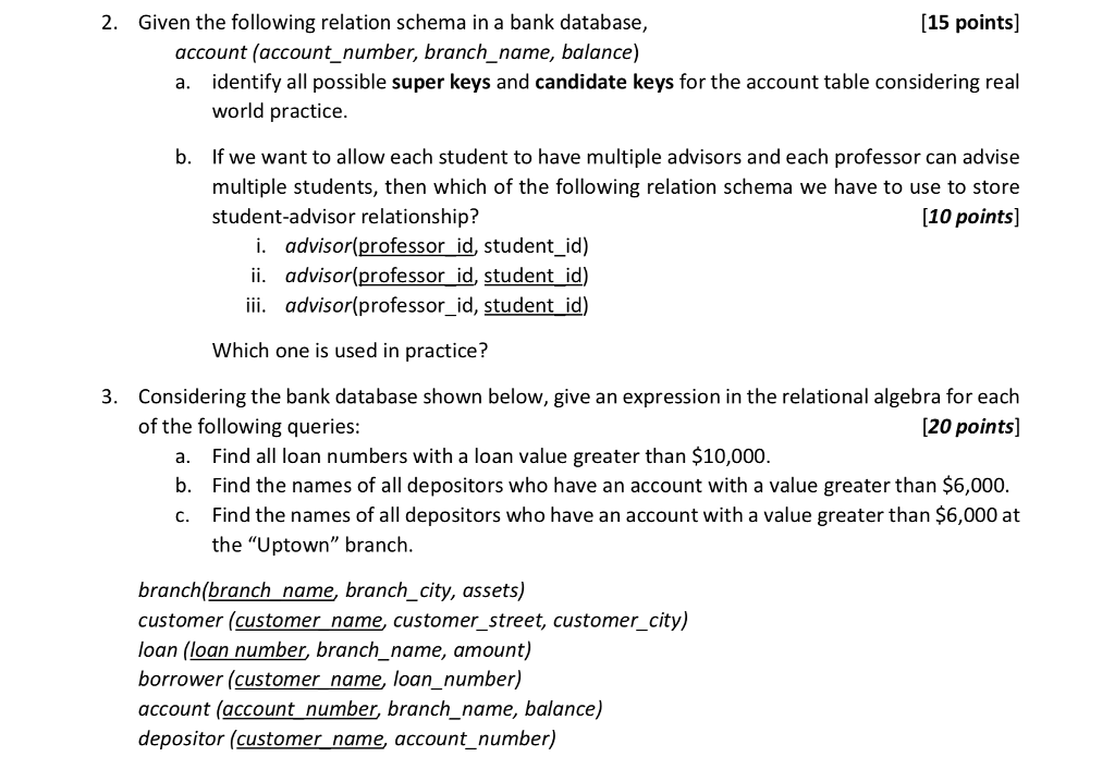 Points: 100 Deadline: Sept. 5th, Wednesday, 11:59PM 1. a. Describe the differences