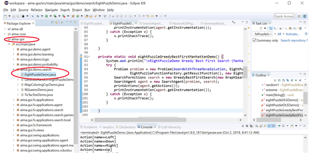  this can be found at: https://github.com/aimacode/aima-java Based on the 8-puzzle framework,