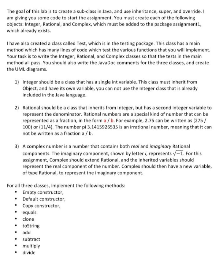 I mostly need the last class Complex as i already have code