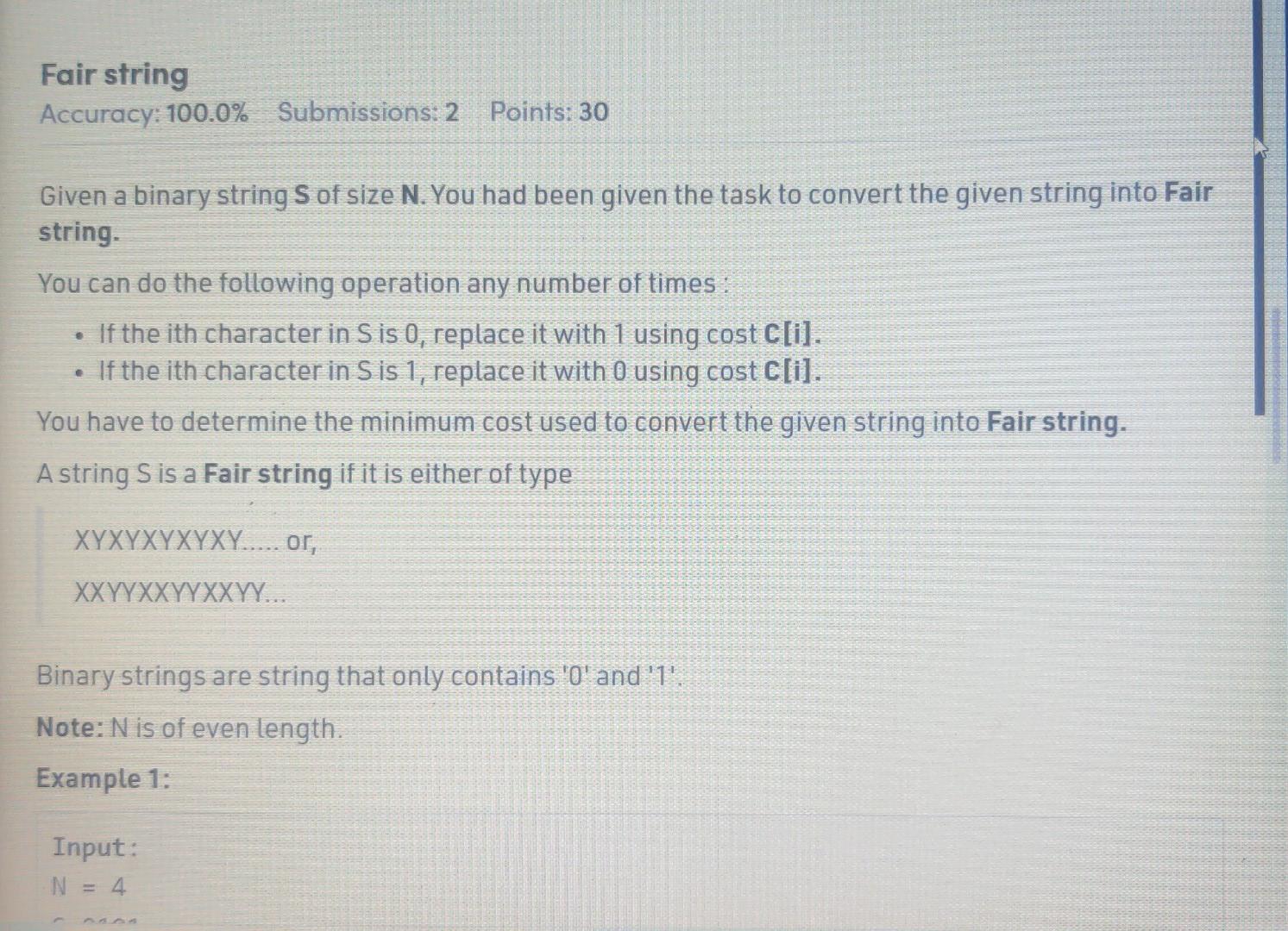 been given the task to convert the given string into Fair string.