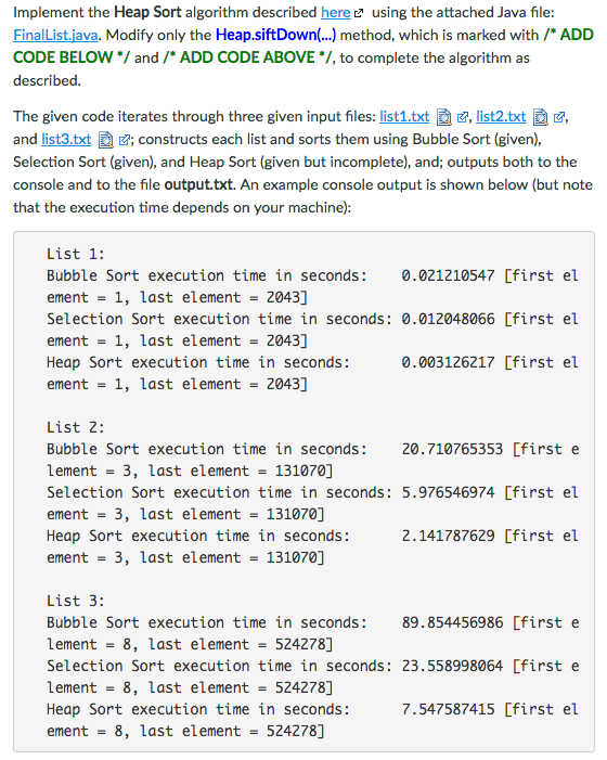  FinalList.java: import java.io.BufferedReader; import java.io.FileReader; import java.io.IOException; import java.io.PrintWriter; import java.util.ArrayList;