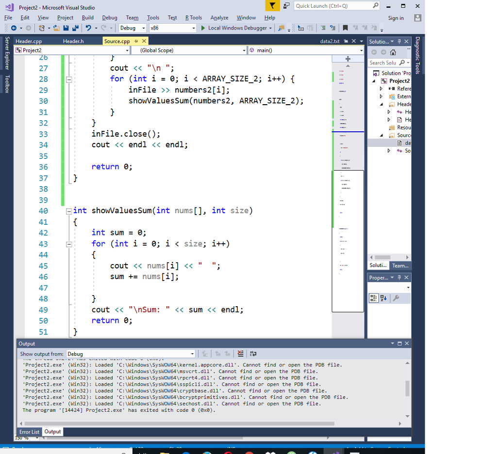 as 2 different arrays, ouput an entire array and the sum of