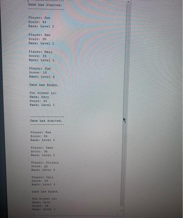 getScore(): Int -getRank: String +doc de Ranky: String +toString(): String Method Explanation: