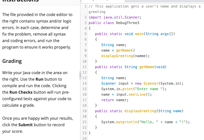  The file provided in the code editor to the right contains