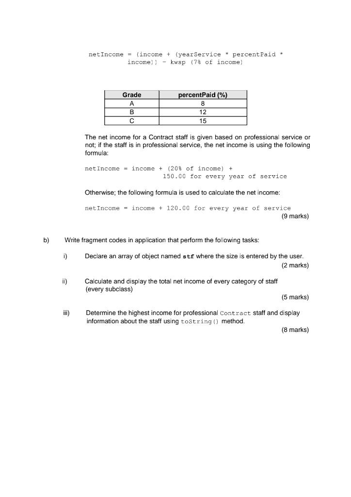 class Staff protected String id; protected String name; protected double income; protected