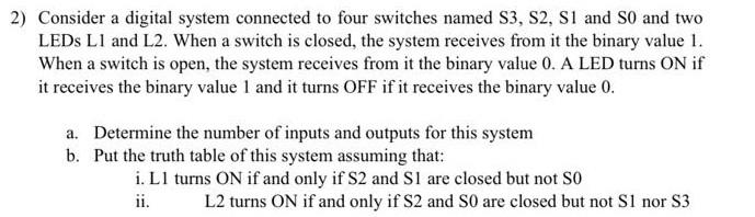  i need solution for this question digital logic 2) Consider a