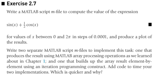 Write a MATLAB script m-file to compute the value of the