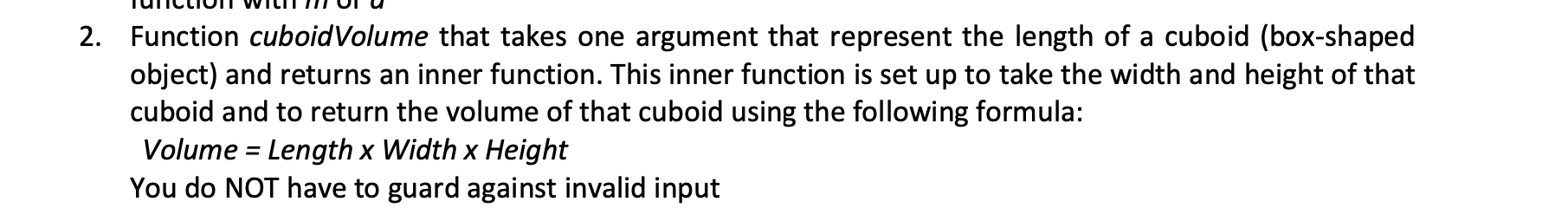 I need it in Erlang language. Function cuboidVolume that takes one