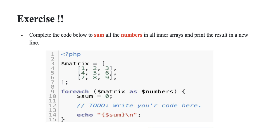course name: Internet Applications Developement using php language Exercise !! Complete the