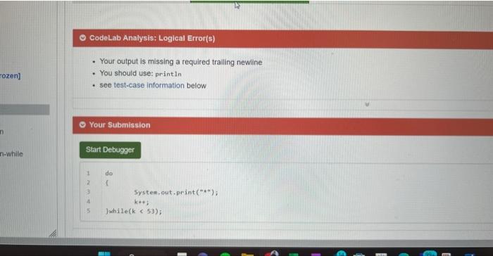 your output is whilespace - You shouid usef arint - see testacise