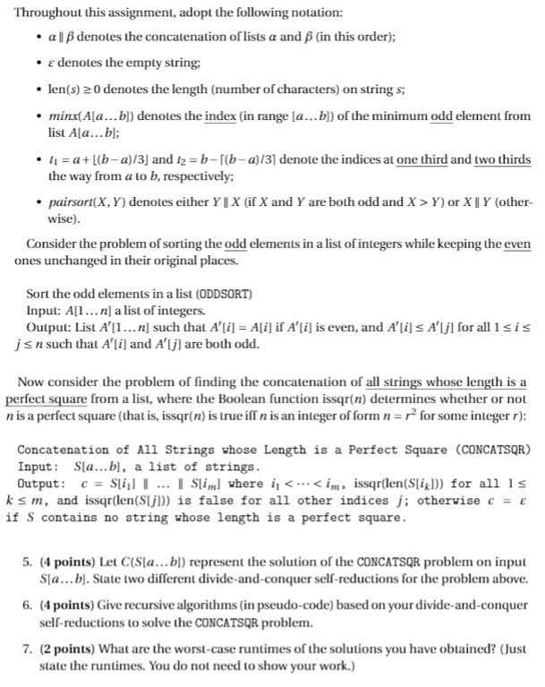  Throughout this assignment, adopt the following notation: a || B denotes