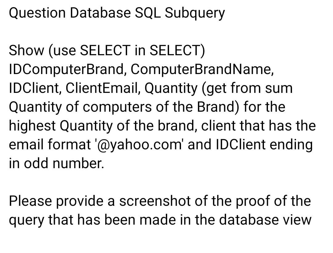 Transaction char(6) FK IDComputer char(6) FK JIDClient char(6) Transaction Date date QuantityOfEach