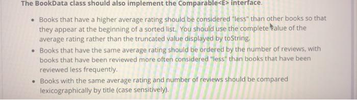 (real numbers between 0.0 and 5.0). The class has the following public
