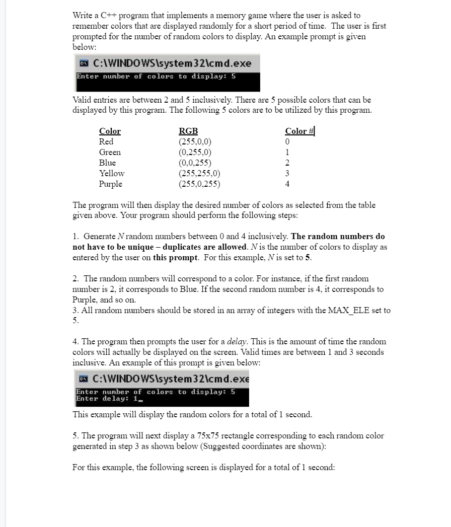  Write a C++ program that implements a memory game where the
