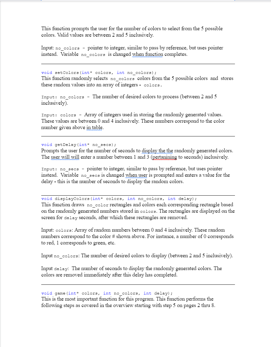 by this program. Color Red Green Blue Yellow Purple RGB (255,0,0) (0,255,0)