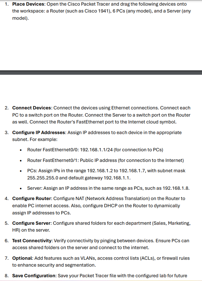  Hello! Can you help me with this Lab using Cisco Packet