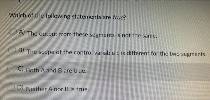 Segment / Segment 2 int i = 0; for (int i =