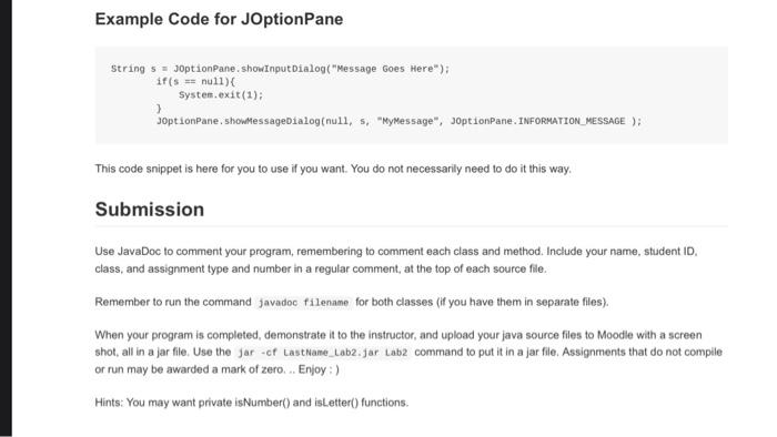 classes like asked in the question In this laboratory assignment, create a