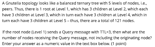 Note: Please explain your answer a) B) A Gnutella topology looks like