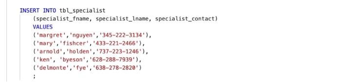 have to write in sql for it to do the following in