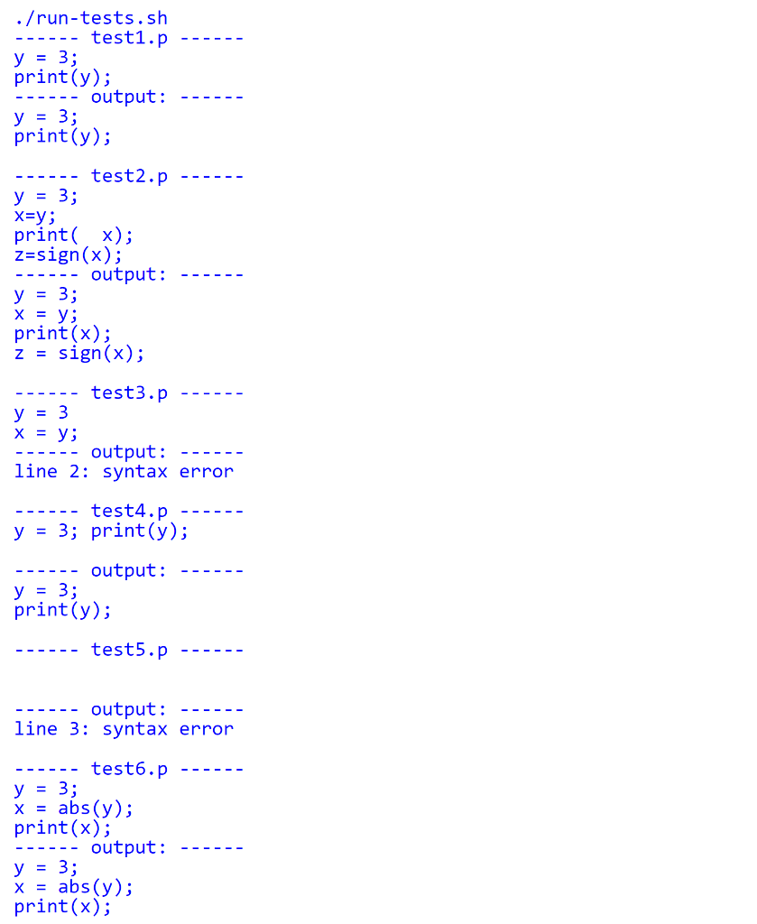 files given to create a predictive parser based on a BNF. All