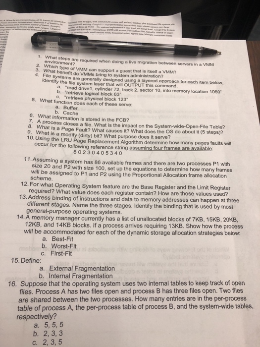  1. What steps are required when doing a live migration between