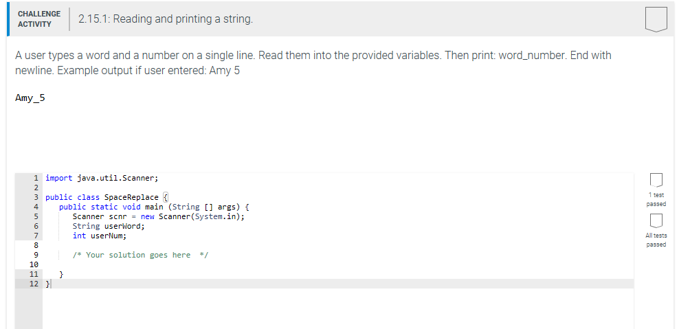  AC5.1: Reading and printing a string ACTIVITY A user types a