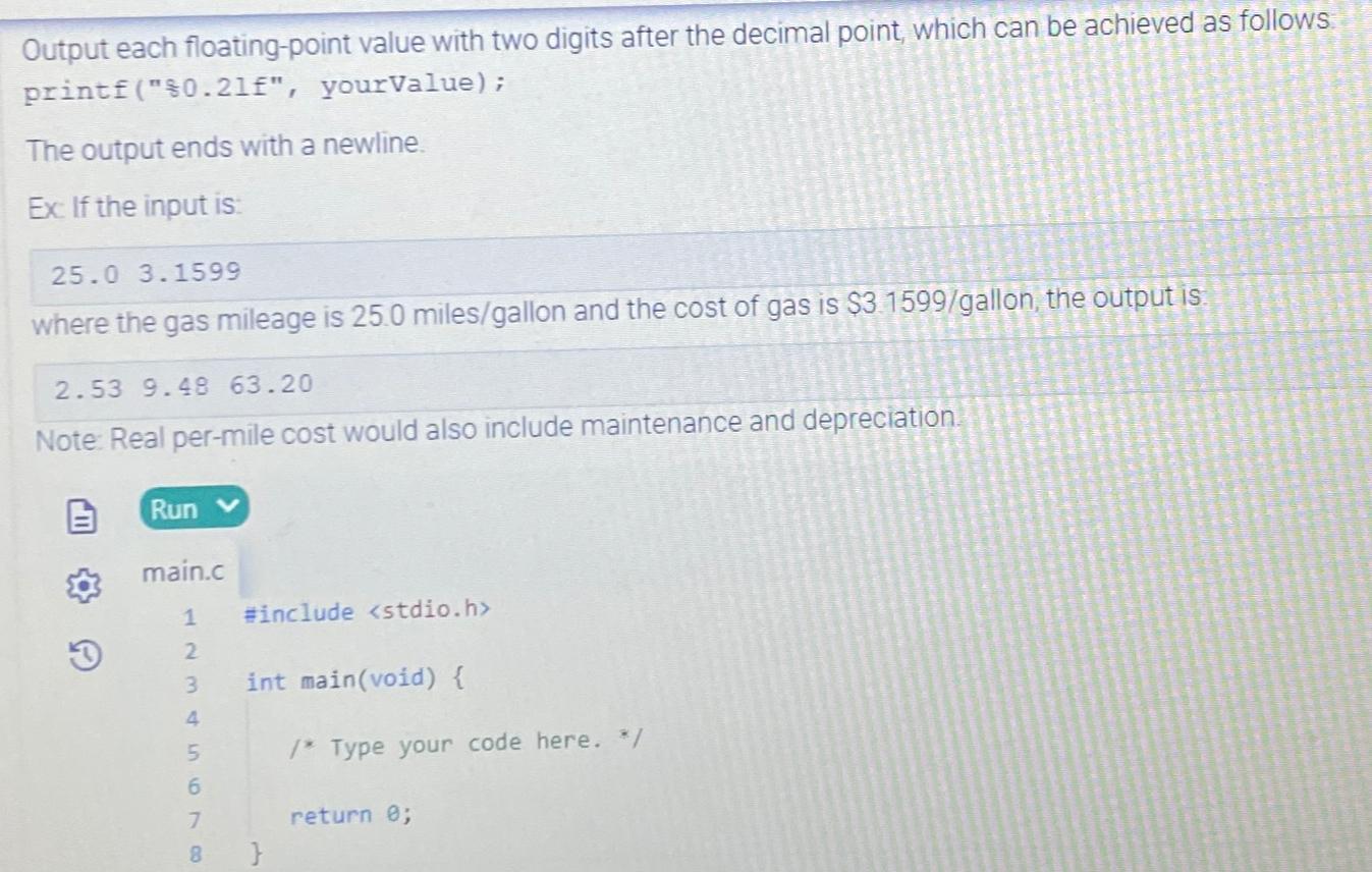  Output each floating-point value with two digits after the decimal point,