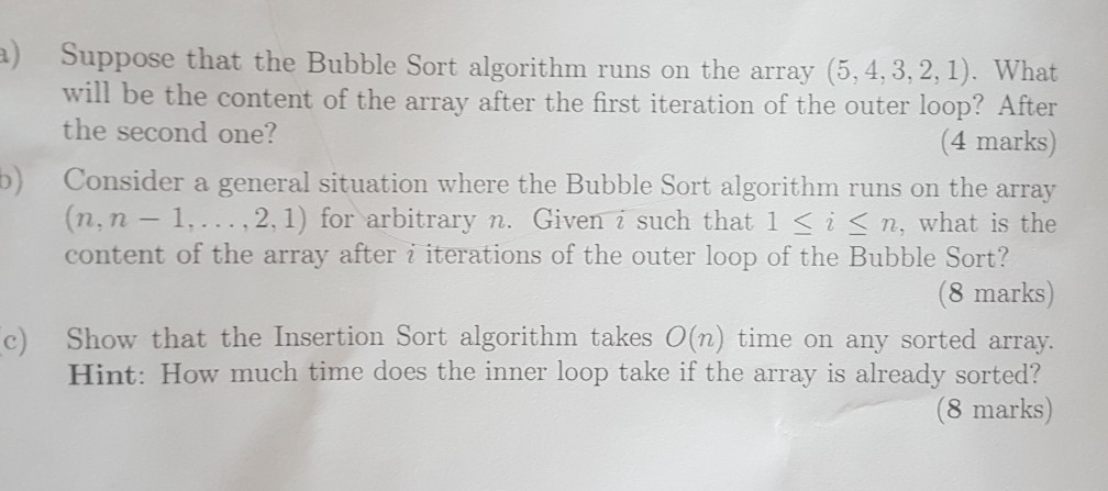  should be written in python Suppose that the Bubble Sort algorithm