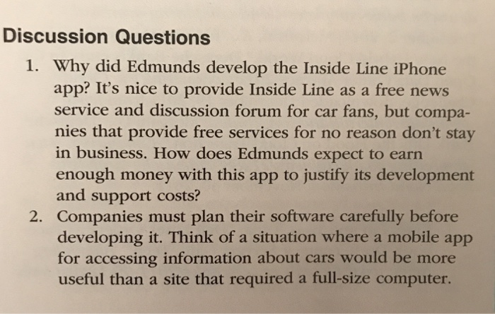  Why did Edmunds develop the Inside Line iPhone app? It's nice