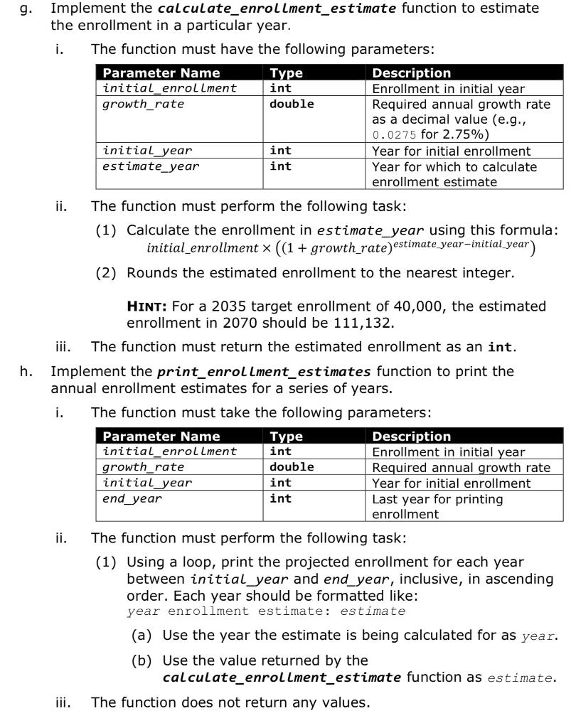 enter their enrollment target for the year specified by target_year. Input should