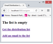 show the list (just an ArrayList of Strings) or add a new