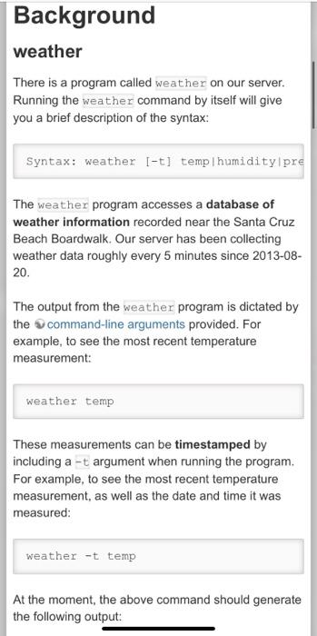 in python language Background weather There is a program called weather on