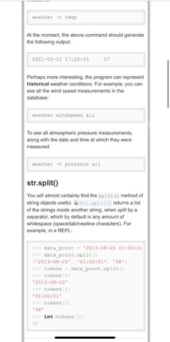 our server. Running the weather command by itself will give you a