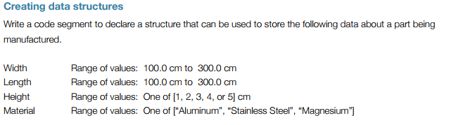 C programming Test Review. Thank you. Creating data structures Write a code
