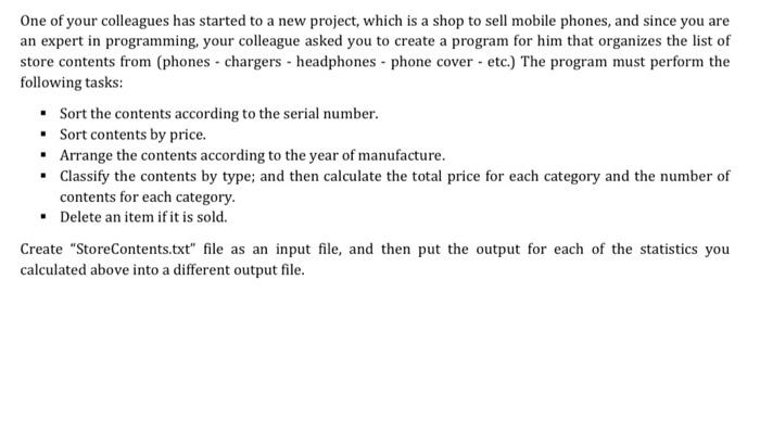 write program by oop c++ for 5 item One of your colleagues