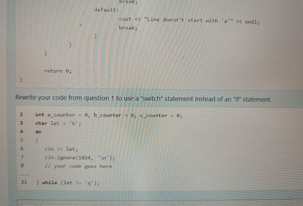 readInput.cpp int main() { bool finished false; string inputline; = while (!finished)