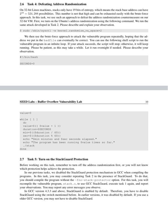 4,5&6 based on 1&2 SEED Lako - Buffer Overflow Vulnerability Lab 2