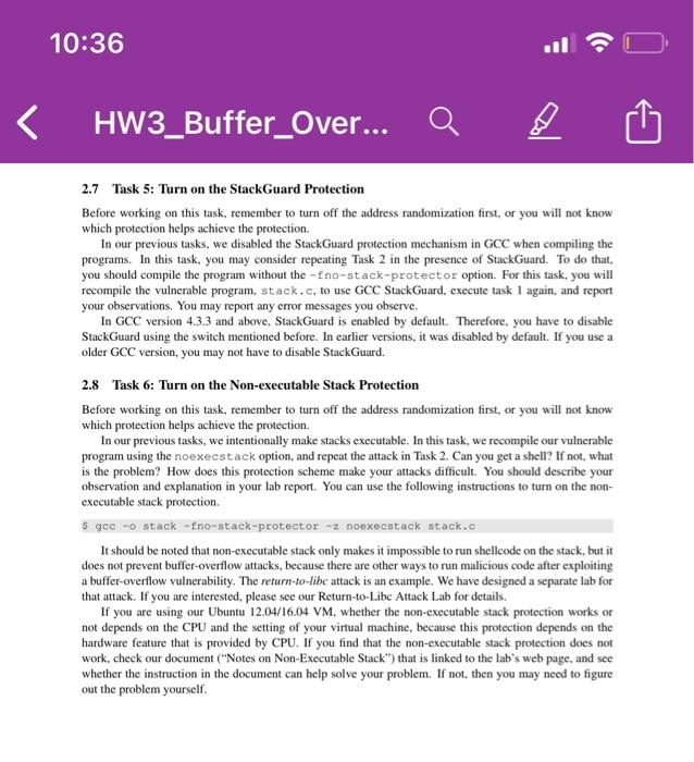 Lab Tasks 2.1 Turning of Countermeasures You can execute the lab tusks