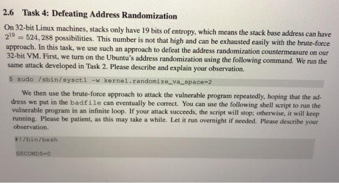 the critical steps of buffererverlow attacks. lathislah, we disable this festure using