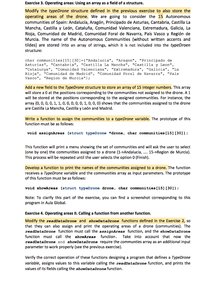 the exercises and got stuck on exercise 4. I am using C