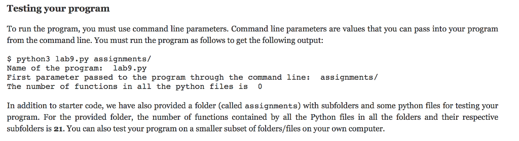 Complete the python program (lab9.py) that contains a main() function as well