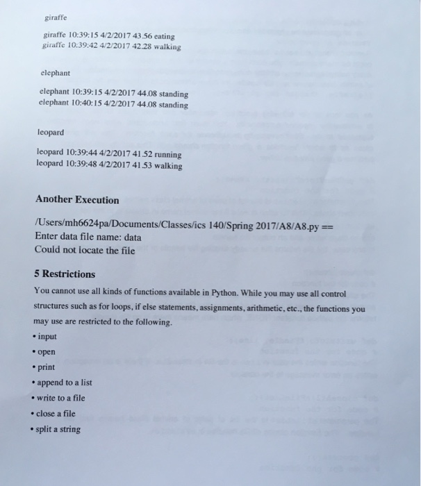 the following format. 