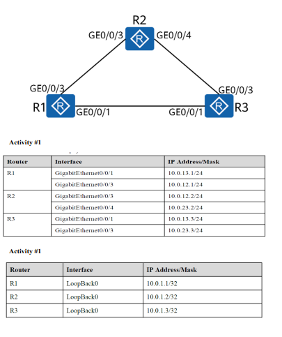  The Task 1. Implement the IP address 2. Set loopback 3.