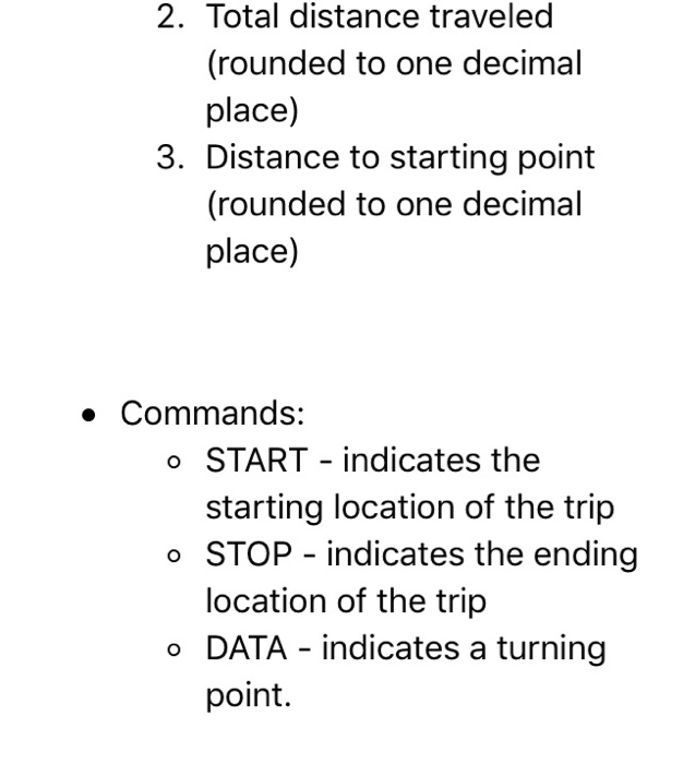 data. Each line of data starts with a command, followed by the